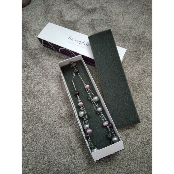 Necklace by Lia Sophia silver/plum/pink - Picture 5 of 5